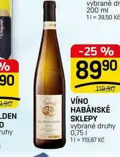Flop VÍNO HABÁNSKÉ SKLEPY vybrané druhy nabídka