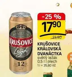 Flop KRUŠOVICE KRÁLOVSKÁ DVANÁCTKA světlý ležák 0,5l plech nabídka