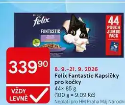 Tesco Felix Fantastic Kapsičky pro kočky, 44× nabídka