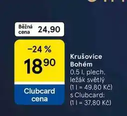 Tesco Krušovice Bohém, 0.5 l, plech nabídka