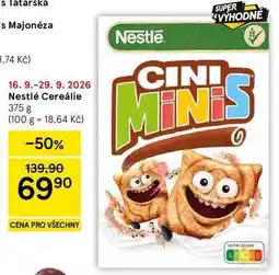 Tesco Nestlé Cereálie nabídka
