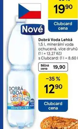 Tesco Dobrá Voda Lehká, 1,5 l, minerální voda ochucená, více druhů nabídka