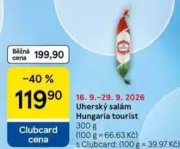 Tesco Uherský salám Hungaria tourist nabídka