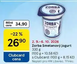 Tesco Zorba Smetanový jogurt nabídka