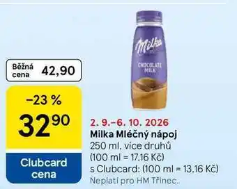 Tesco Milka Mléčný nápoj, 250 ml, více druhů nabídka