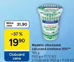 Tesco Madeta Jihočeská zakysaná smetana 15% nabídka