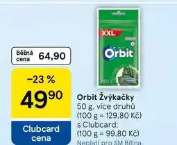 Tesco Orbit žvýkačky, 50 g, více druhů nabídka