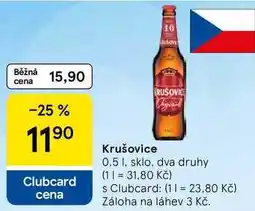Tesco Krušovice sklo nabídka