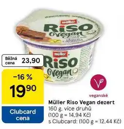 Tesco Müller Riso Vegan dezert, 160 g, více druhů nabídka