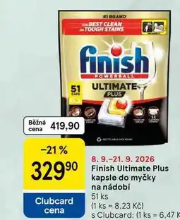 Tesco Finish Ultimate Plus kapsle do myčky na nádobí, 51 ks nabídka
