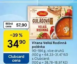 Tesco Vitana Velká Rodinná polévka, 90-184 g, více druhů nabídka