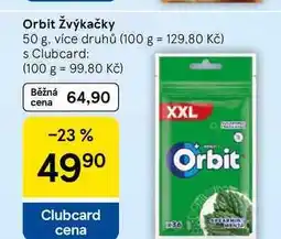 Tesco Orbit Žvýkačky, 50 g, více druhů nabídka