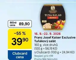 Tesco Franz Josef Kaiser Exclusive Tuňákový salát nabídka