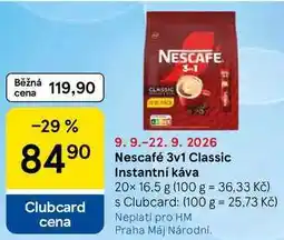 Tesco Nescafé 3v1 Classic Instantní káva nabídka