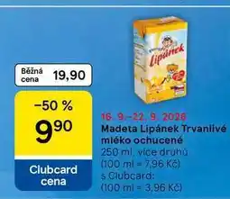 Tesco Madeta Lipánek Trvanlivé mléko ochucené, 250 ml, více druhů nabídka