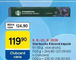Tesco Starbucks Kávové kapsle nabídka