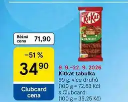 Tesco Kitkat tabulka nabídka