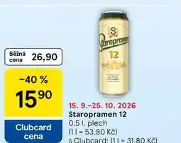 Tesco Staropramen 12 plech nabídka