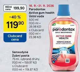 Tesco Parodontax Active gum health Ústní voda nabídka