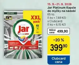 Tesco Jar Platinum Kapsle do myčky na nádobí, 65 ks nabídka