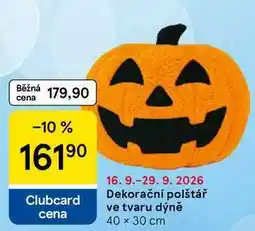 Tesco Dekorační polštář ve tvaru dýně 40 x 30 cm nabídka