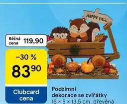 Tesco Podzimní dekorace se zvířátky 16 x 5 x 13,5 cm, dřevěná nabídka