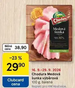 Tesco Chodura Medová šunka výběrová, 100 g, balená nabídka