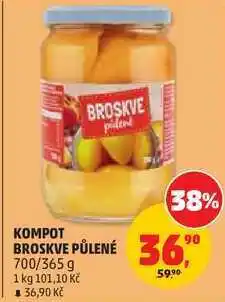 Penny Market KOMPOT BROSKVE PŮLENÉ, 700/365 g nabídka