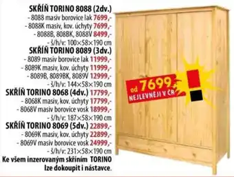 Torino skříň 8088 (2dv.)
