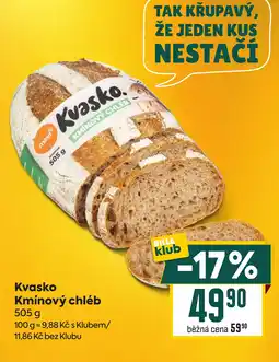 Billa Kvasko kmínový chléb nabídka