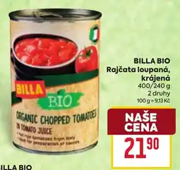 Billa Billabio rajčata loupaná, krájená nabídka