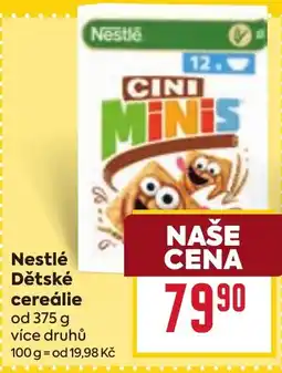 Billa Nestlé Dětské cereálie nabídka