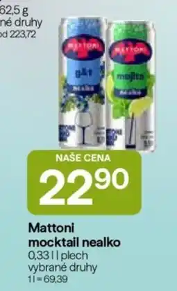 Hruška Mattoni mocktail nealko nabídka