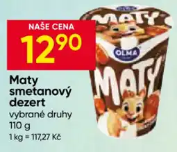 Hruška Olma maty smetanový dezert nabídka