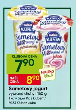Hruška Kunin sametový jogurt nabídka