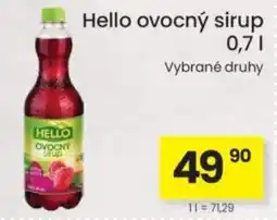 Kubík potraviny Hello ovocný sirup nabídka