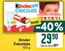 Billa Kinder Čokoláda nabídka