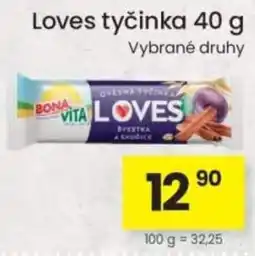 Kubík potraviny Bona Vita loves tyčinka nabídka