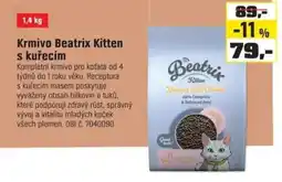 OBI Krmivo Beatrix Kitten s kuřecím nabídka