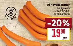 Billa Učňovské párky se sýrem nabídka