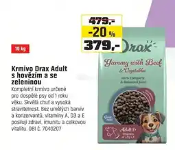 OBI Drax krmivo adult s hovězím a se zeleninou nabídka