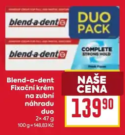 Billa Blend-a-dent fixační krém na zubní náhradu duo nabídka