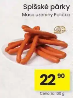 Kubík potraviny Spišské párky Maso uzeniny Polička nabídka