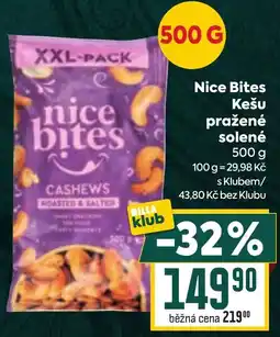 Billa Nice Bites kešu pražené solené nabídka