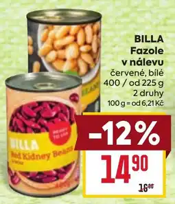 Billa BillA fazole v nálevu nabídka