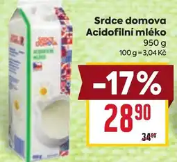 Billa Srdce domova Acidofilní mléko nabídka