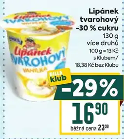 Billa Lipánek tvarohový nabídka
