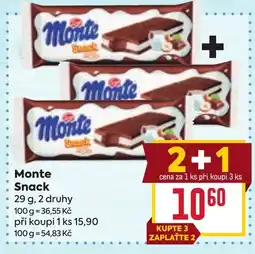 Billa Monte Snack nabídka