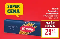 Billa Barilla těstoviny semolinové nabídka
