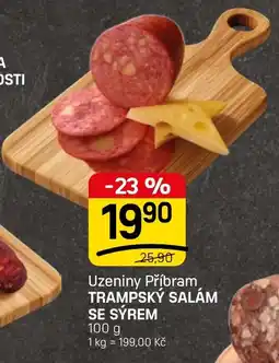 Flop Uzeniny Příbram trampský salám se sýrem nabídka